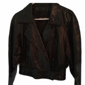 Wilson Ladies Black leather Biker/Winter Jacket M